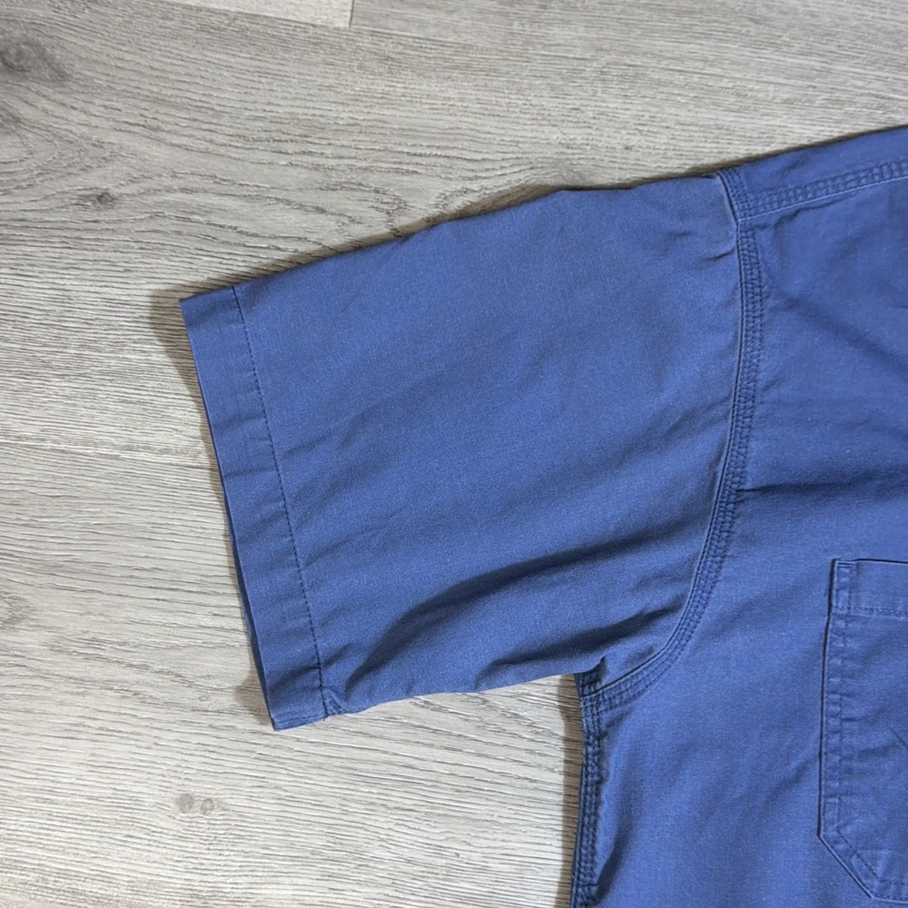 Carhartt‎ L Blue Button Up Work Shirt Thorshop Embroidered Made in Mexico - Picture 5 of 9